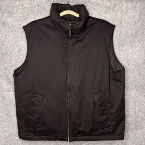 Banana Republic Men's Black Cotton Zip-Up Vest w/ Goose‎ Down- Sz XL